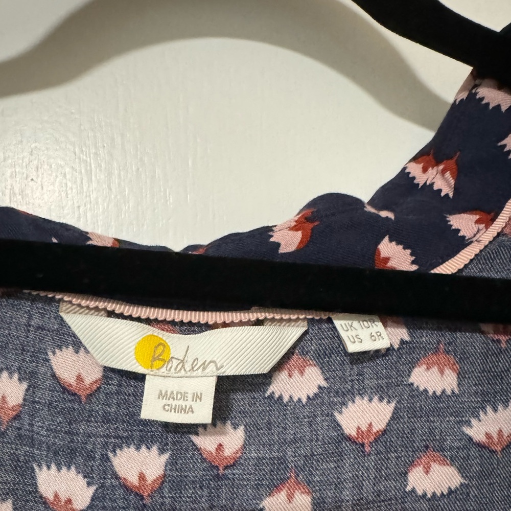 Boden Patterned Blouse Button Up - image 3